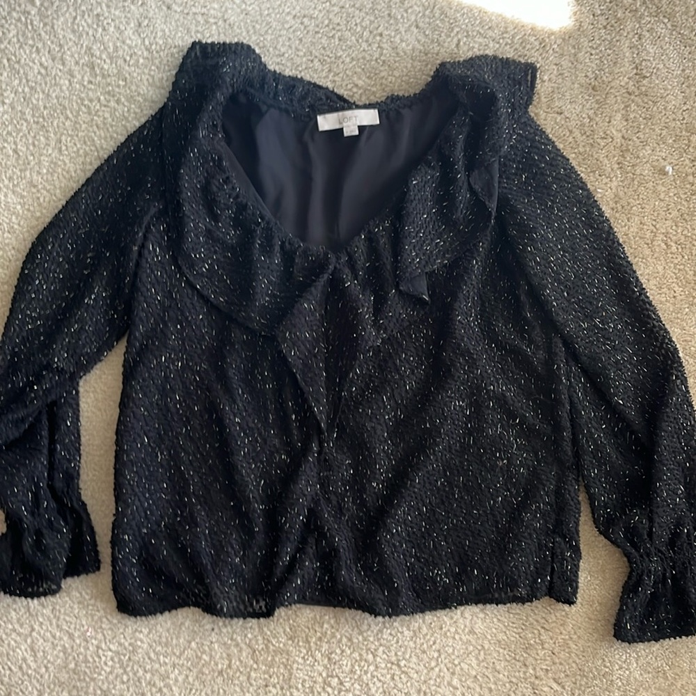 Shimmer ruffle blouse